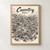 Coventry city view full-bleed print styled in Front oak frame - corrected opening; frame and props not included