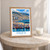 Haifa city view bordered print styled in Oak frame / bedside table; frame and props not included