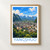 Yangshuo city view bordered print styled in Front oak frame - corrected opening; frame and props not included