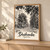Dushanbe city view full-bleed print styled in Light oak-console; frame and props not included