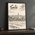 Salé city view full-bleed print styled in Black frame / charcoal wall; frame and props not included