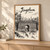 Jingzhou city view full-bleed print styled in Light oak-console; frame and props not included