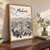 Madurai city view full-bleed print styled in Original angled oak-console; frame and props not included
