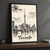 Toronto city view full-bleed print styled in Black frame / charcoal wall; frame and props not included