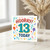 13th Birthday Card - Hooray 13 Today - Colourful Confetti and Balloons Teen Birthday Card for Boy or Girl