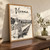 Belvedere Palace upper gardens full-bleed print styled in Original angled oak-console; frame and props not included