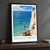 Beachy Head lighthouse from clifftop bordered print styled in Black frame / charcoal wall; frame and props not included