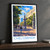 Chelyabinsk city view bordered print styled in Black frame / charcoal wall; frame and props not included