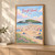 Burgh Island from Bigbury beach full-bleed print styled in Light oak-console; frame and props not included