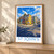 St John's Jellybean Row houses bordered print styled in Light oak-console; frame and props not included