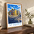St John's Jellybean Row houses bordered print styled in Original angled oak-console; frame and props not included