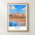 Salé city view bordered print styled in Front oak frame - corrected opening; frame and props not included