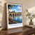 Minneapolis Stone Arch Bridge bordered print styled in Original angled oak-console; frame and props not included