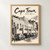 Bo-Kaap Wale Street houses full-bleed print styled in Front oak frame - corrected opening; frame and props not included