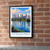 Strogino city view bordered print styled in Black frame / exposed brick; frame and props not included