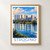 Strogino city view bordered print styled in Front oak frame - corrected opening; frame and props not included