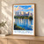 Strogino city view bordered print styled in Light oak-console; frame and props not included