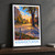 Kramatorsk city view bordered print styled in Black frame / charcoal wall; frame and props not included