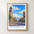 San Bernardino city view bordered print styled in Front oak frame - corrected opening; frame and props not included