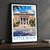 Little Rock city view bordered print styled in Black frame / charcoal wall; frame and props not included