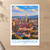 Cluj-Napoca city view bordered print styled in Unframed sheet - corrected A-series; frame and props not included