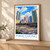 Kwai Chung city view bordered print styled in Light oak-console; frame and props not included