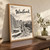 Windhoek city view full-bleed print styled in Original angled oak-console; frame and props not included