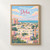 Doha city view full-bleed print styled in Front oak frame - corrected opening; frame and props not included