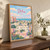 Doha city view full-bleed print styled in Original angled oak-console; frame and props not included