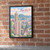 Sham Shui Po city view full-bleed print styled in Black frame / exposed brick; frame and props not included