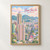Sham Shui Po city view full-bleed print styled in Front oak frame - corrected opening; frame and props not included