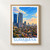 Surabaya city view bordered print styled in Front oak frame - corrected opening; frame and props not included