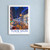 Tuen Mun city view bordered print styled in White frame / blue sitting room; frame and props not included