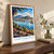 Chattanooga city view bordered print styled in Original angled oak-console; frame and props not included