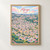 Mbeya city view full-bleed print styled in Front oak frame - corrected opening; frame and props not included