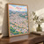 Mbeya city view full-bleed print styled in Original angled oak-console; frame and props not included