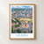 Cà Mau city view bordered print styled in Front oak frame - corrected opening; frame and props not included