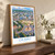Cà Mau city view bordered print styled in Original angled oak-console; frame and props not included