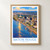 Baton Rouge city view bordered print styled in Front oak frame - corrected opening; frame and props not included