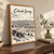 Colorado Springs city view full-bleed print styled in Original angled oak-console; frame and props not included