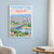 Toyohashi city view full-bleed print styled in White frame / blue sitting room; frame and props not included