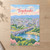 Toyohashi city view full-bleed print styled in Unframed sheet - corrected A-series; frame and props not included