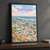 Tiruchirappalli city view full-bleed print styled in Black frame / charcoal wall; frame and props not included