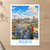 Ageo city view bordered print styled in Unframed sheet - corrected A-series; frame and props not included