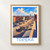 Topeka city view bordered print styled in Front oak frame - corrected opening; frame and props not included