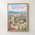 Guatemala City city view full-bleed print styled in Front oak frame - corrected opening; frame and props not included