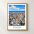 Gaza city view bordered print styled in Front oak frame - corrected opening; frame and props not included