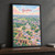Gwalior city view full-bleed print styled in Black frame / charcoal wall; frame and props not included