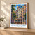 Casa Batllo facade from Passeig de Gracia bordered print styled in Light oak-console; frame and props not included