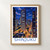Shinjuku city view bordered print styled in Front oak frame - corrected opening; frame and props not included